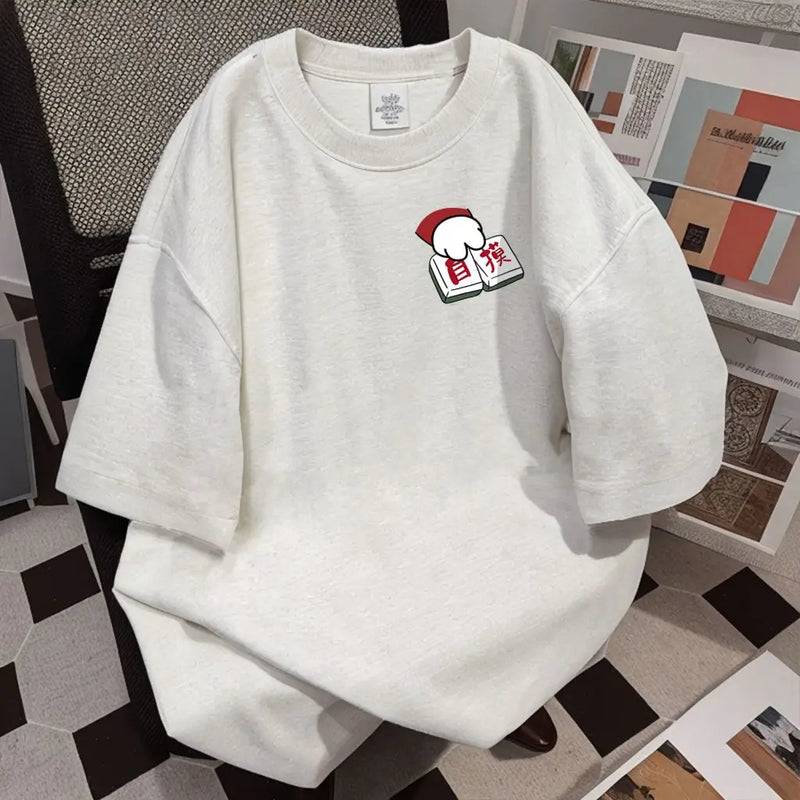 Harajuku Oversized shirt – Summer New Men And Women Trendy Personalized Creative Mahjon