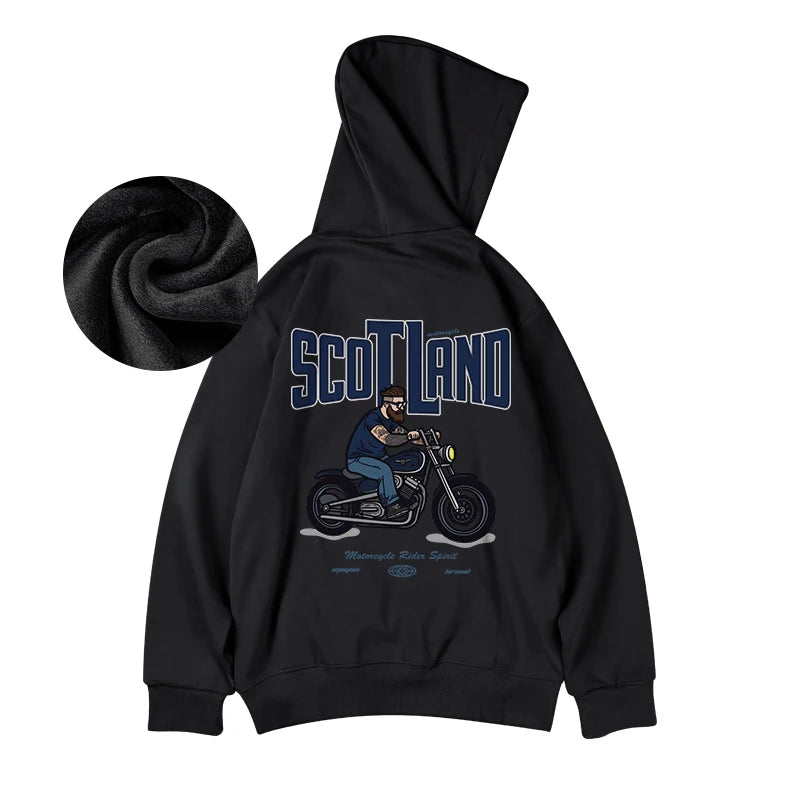 Autumn Motorcycle Mens Printed Hoodies Hip Hop Fashion Streetwear Bagg