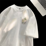 Gothic Crying character – New Chinese Style Bamboo Print Short Sleeve Tee Shirts Mens