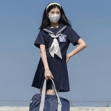 Navy Sailor Outfit Japanese Style School Uniform Skirt Girls JK Uniforms Student Sailor Dress Korean Student Seifuku COS Costume