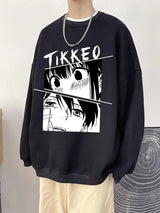 Autumn Japanese Anime Fashion Men Sweatshirt Graphic Fleece Y2K Clothes