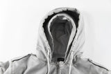 Urban Grunge Double-Layer Hoodie – Leather Texture Streetwear