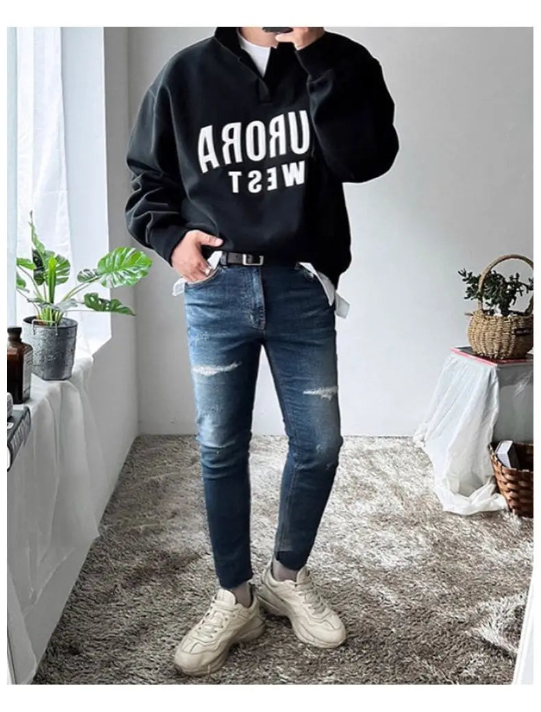 Trendy Brand Handsome American Ins Bombing Street Men Autumn Japanese High-end Y2K Street Casual Versatile Polo Shirt Top Jacket