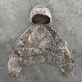 American Fashion Trend Joker Fleece Padded Zipper Hoodie Men Street Y2