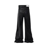 european and american street batik black paint coat wide jeans pants fashionable baggy contoured distressed flared denim jeans unique jeans style 1593