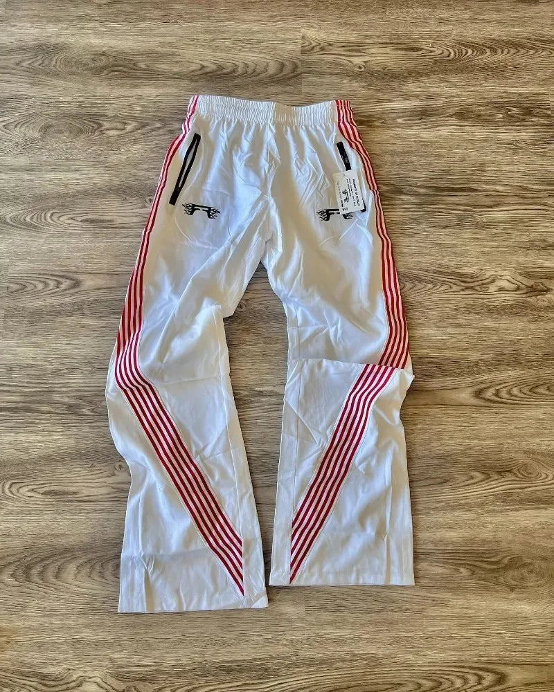 2024 european and american gothic punk fashion striped casual pants men y2k harajuku retro letter print oversized trousers women unique default style 3524