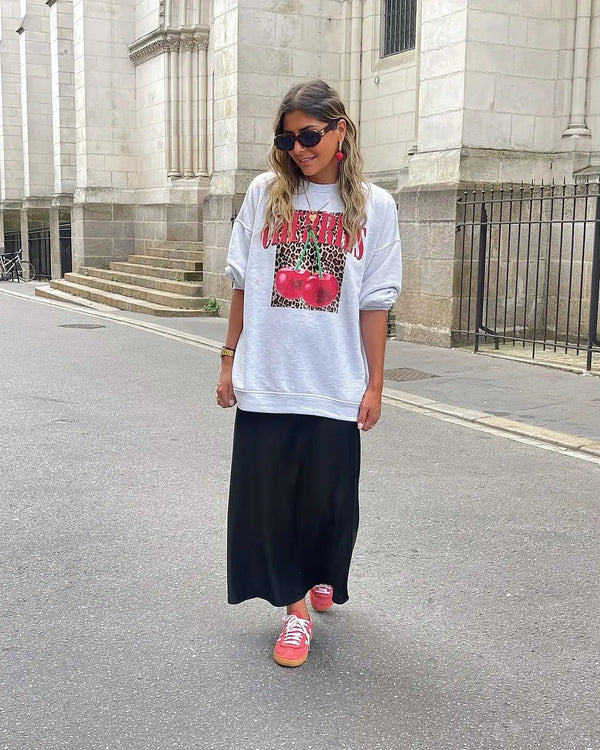 Sadcore Vintage t-shirt – Oversized Harajuku Summer Casual Popular Cherry Graphic T Sh