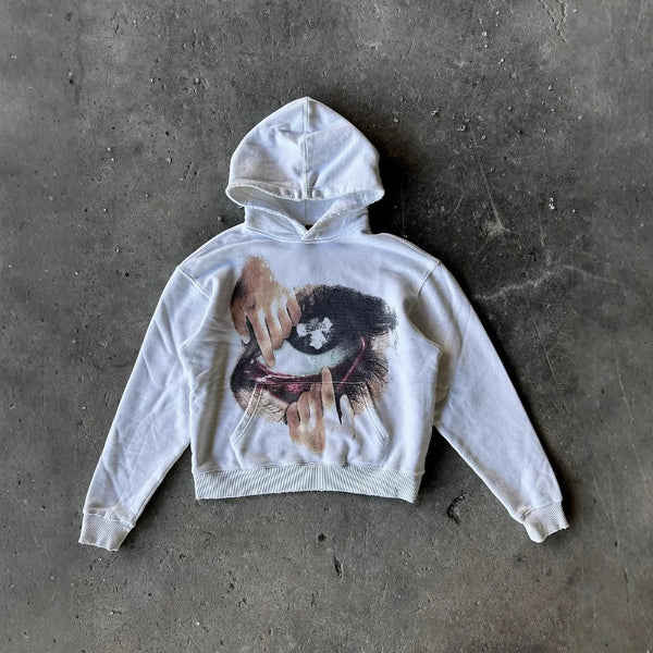 Y2K Autumn Winter Outfit Long Sleeve Hoodie Dark Retro Printed Sweatsh