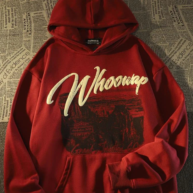 Autumn Goth Graphic Printing Hoody Man Streetwear Hip Hop Clothes Casu