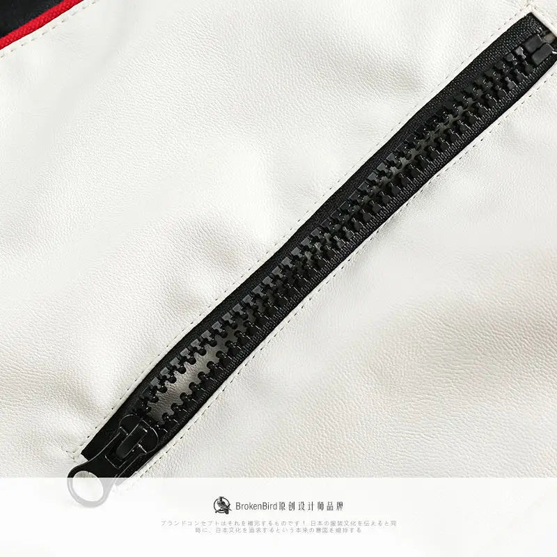 Motorcycle Street PU Leather Jacket American Trendy Brand Sports Top Couples Streetwear Korean Fashion Casual Coat Men Clothing