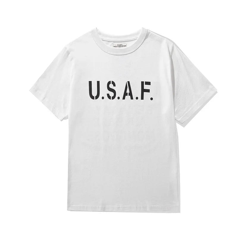 Y2k Oversized shirt – Amekaji Vintage Printed T Shirt Men 2023 Spring Summer New M
