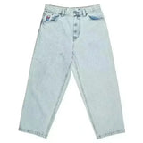 y2k cartoon embroidery retro blue baggy jeans hip hop gothic streetwear polar big boy jeans mens womens fashion wide leg trouser unique jeans style 6042