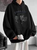 Cool Cartoon Cat Graphic Print Hoodies For Men Y2K Streetwear Clothes