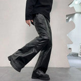 pu leather pants men streetwear fashion hip hop punk gothic vibe casual faux leather pant man boyfriend motorcycle trousers unique default style 3028