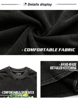 Cyberpunk Graphic Tee – Rainbowtouches Washed T Shirt Long Sleeve Vintage – Modern Streetwear for Everyone
