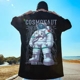 Y2k Tribal flames – Mens Funny Cosmonaut Graphic Printed T Shirt 2025 Summer