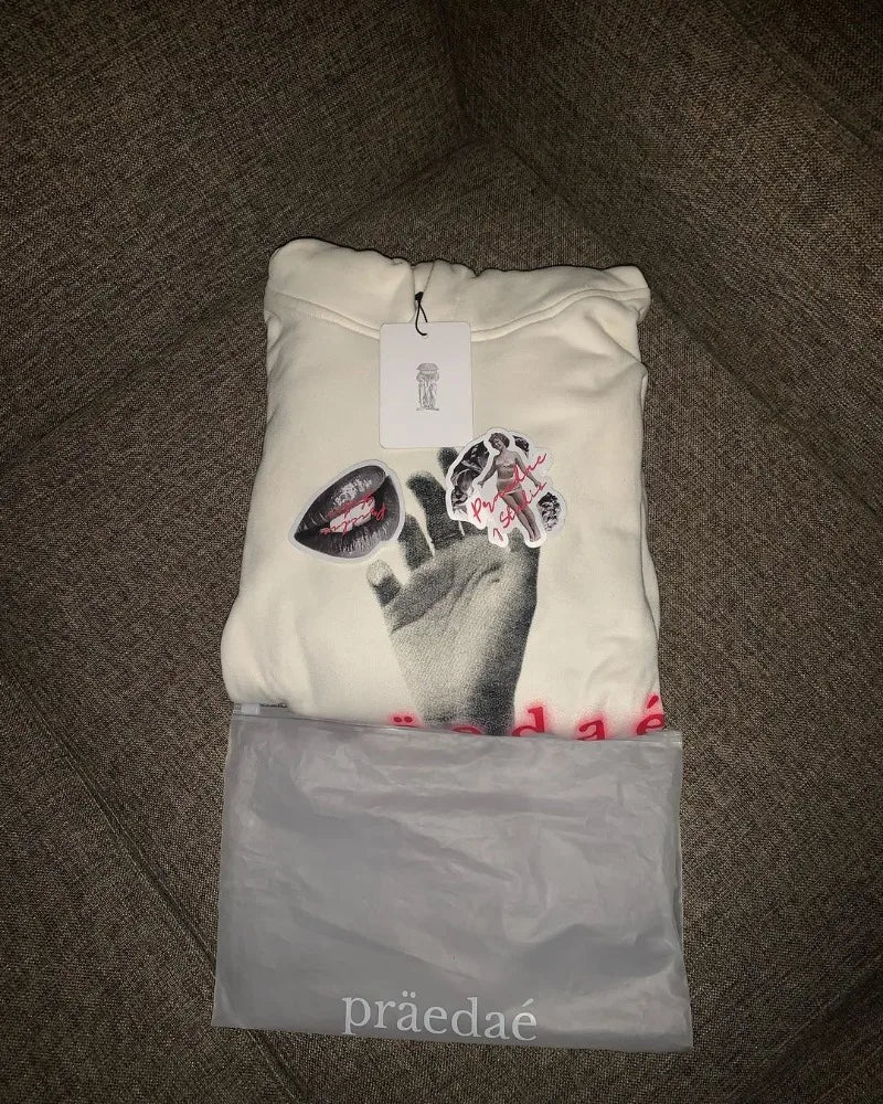 Street Cartoon Animation Printed Pullover Hoodie Men Y2K Harajuku Retr