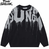 leather varsity streetwear knit with bold stitching, fall/winter pullover for urban outfits, men’s streetwear clothing piece 