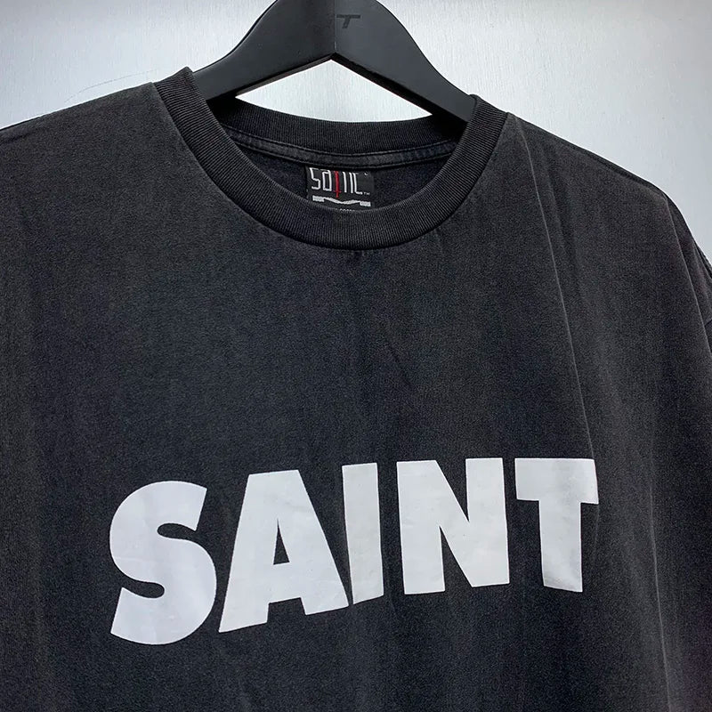 Trapwear Shirt – Vintage Wash Black Saint T Shirts Men Woman Best Quality Two – Urban Streetwear for Men & Women