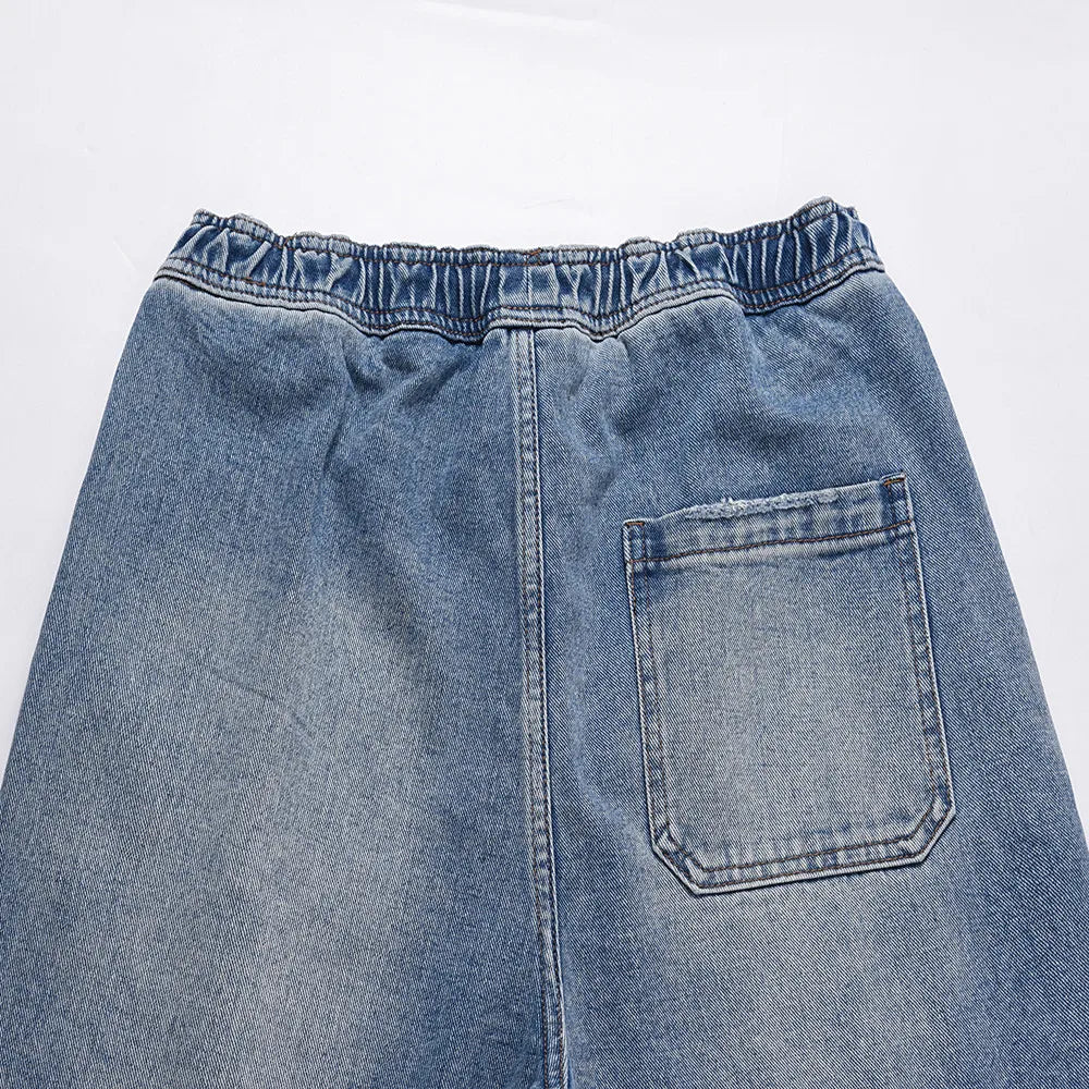 frog drift fashion street style best quality loose simple casual clothing streetwear drawstring pants jeans shorts for men women unique jeans style 364