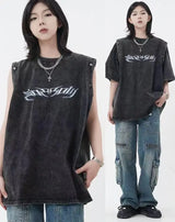 Skatercore Aesthetic piece – Summer Removable Sleeve Dressed Short Sleeve Knitted Wash Dr