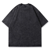 Glitchcore Graphic tee – Vintage Men Black Washed Tshirts Sexy Girls Graphic Print T