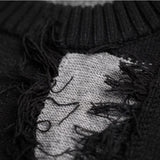 hip hop knitted oversized sweater mens ripped tassel holes pullover streetwear unisex new casual loose sweaters jumpers knitwear - unisex casual winter pullover, vintage look oversized hoodie, soft fleece-lined outerwear