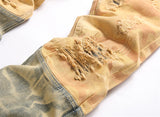 men fashion slim ripped jeans color block patchwork trend denim pants streetwear hip hop jeans trousers for male unique jeans style 474
