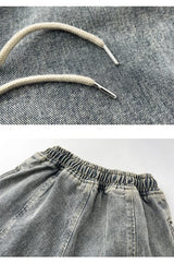 side long zipper open denim jeans mens elastic waist straight biker trousers jeans fashion streetwear hip hop jean pants joggers unique joggers style 2551