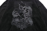 Men Hip Hop Hoodie Streetwear Vintage Skeleton Skull Devil Print Distr