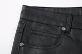 harajuku black jeans mens vibe waxed casual trousers straight pockets oversized pencil pants loose hip hop mens pants unique jeans style 4464