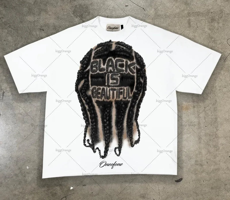 Street Hip-hop Rock Cartoon Anime Print Oversized Short-sleeved T-shirt Y2k Harajuku Gothic Punk Casual Loose Men Women Clothing