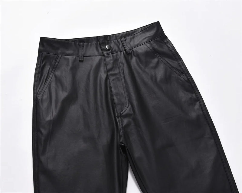 men japanese streetwear fashion vintage hip hop punk gothic cleanfit black coated flare pant man trousers unique default style 1379