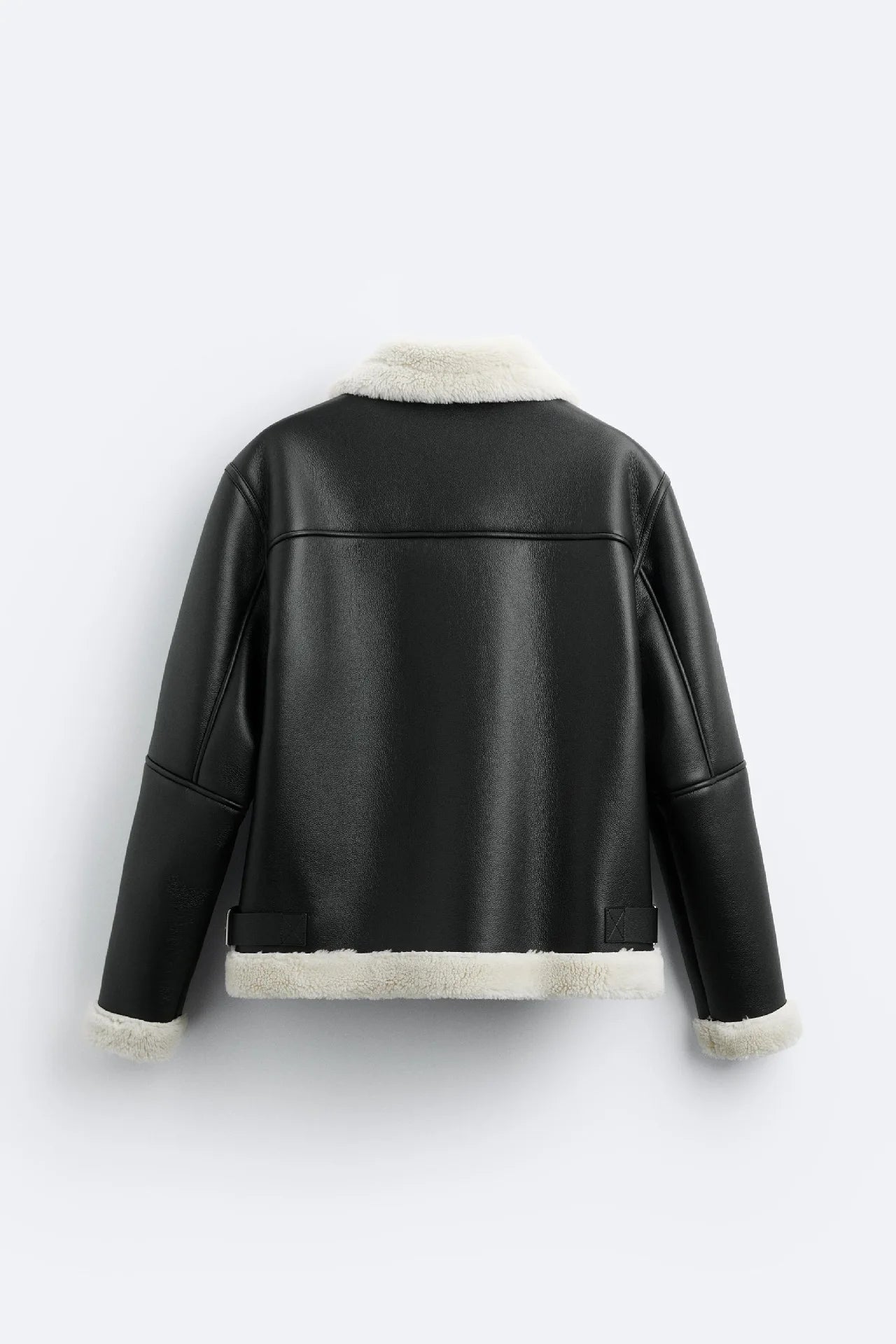 Warm Winter High-quality Lapel Suede Cashmere Piping Double-sided Motorcycle Punk Leather Jacket For Men