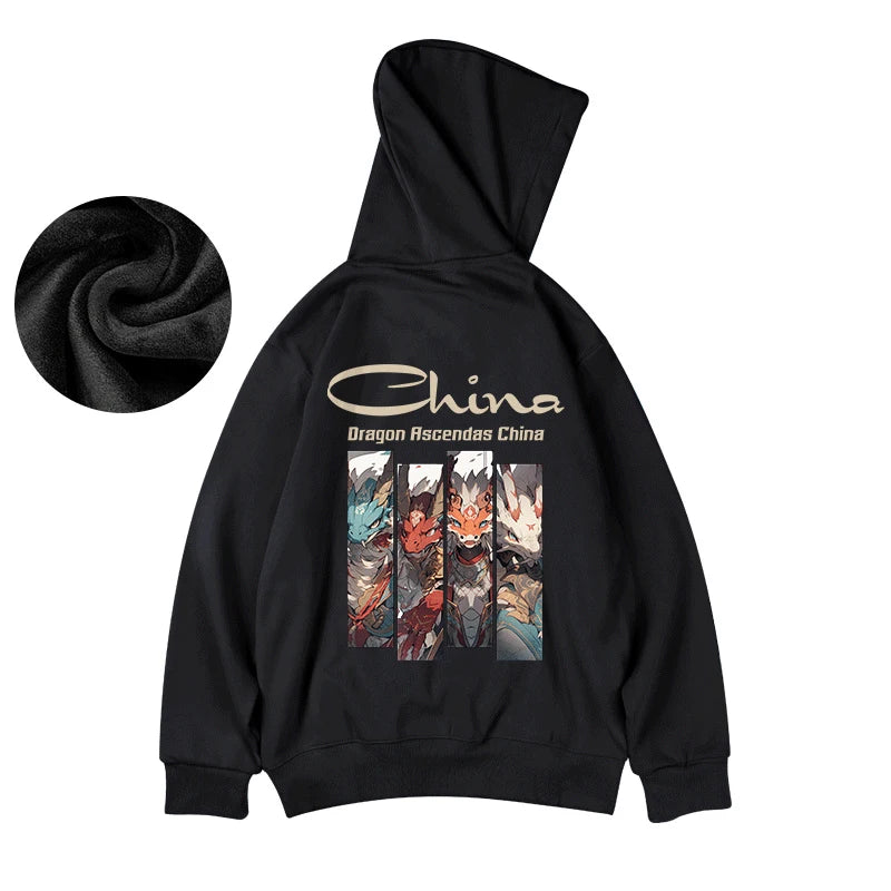 Dragon Ascendas China Graphic Sweatshirts Hombre Hip Hop Fashion Hoodie