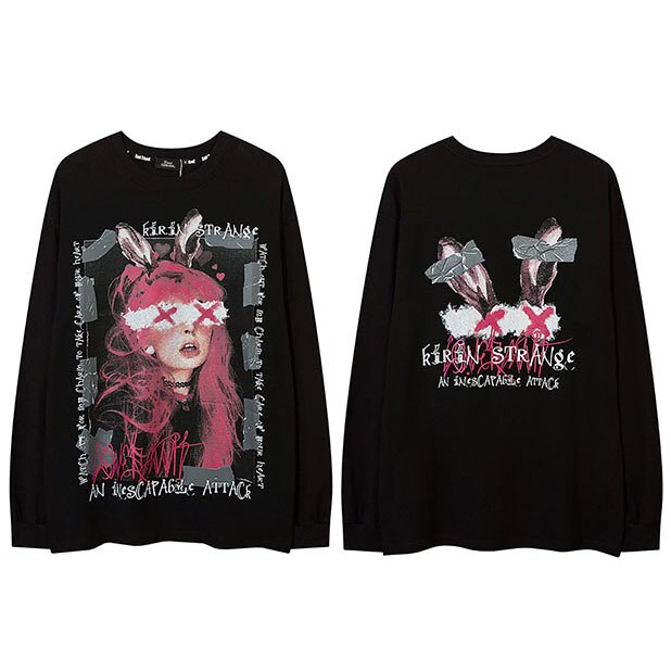 "Lost Eyes" Unisex Men Women Streetwear Graphic Sweatshirt Daulet Apparel