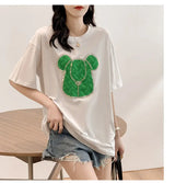 Gothic Aesthetic print tee – New Luxury Sweet Girl Giraffe Diamonds Crystals T Shirts Kor