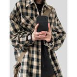 japanese college mens sets rough edge embroidery plaid shirt jackets big pocket retro cargo pants 2 pcs 2024 new casual suits military streetwear pants