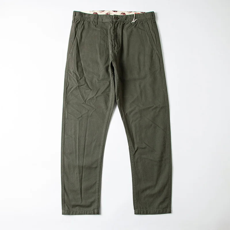 autumn winter heavyweight pure cotton thick american retro workwear khaki pants business casual mens basic solid color pants unique default style 1078