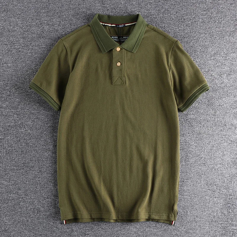 Gothic Vintage print – Summer Mens Polo Shirt Cotton Lapel T Shirt Retro Loose Soli