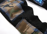 fashion ripped patchwork jeans men harajuku streetwear hip hop black jeans trend slim denim pants unique jeans style 347