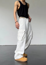 mens hip hop pants retro cargo pant streetwear side big pockets zipper harajuku joggers new casual loose straight baggy trousers unique joggers style 228