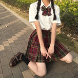 Jk Uniforms Gyaru School Uniform for Girl Student Pleated Skirt Uniform Set Women Short Sleeve Bow Tie Seifuku Japanese Style