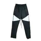 three dimensional adhesive zipper splicing functional patchwork cargo trousers mens high street vibe thin nylon cargo pants unique cargo style 1953