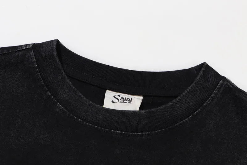 Y2K Graphic Tee – Newest Saint T Shirts Letter Pattern Tops Tee Men Woman Spri – Urban Streetwear for Men & Women
