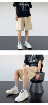 korean sports shorts men new summer hot style loose casual waffle five point pants teenagers solid color versatile niche pants unique shorts style 2127