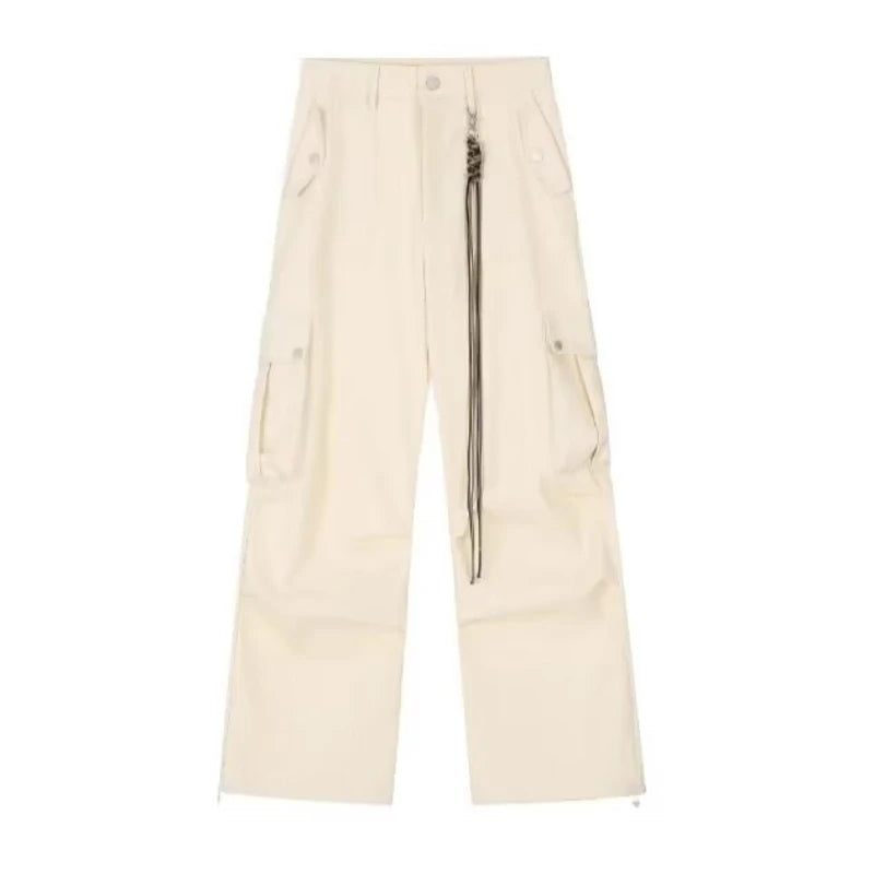 korean hip hop set men striped vintage knit sweater drawstring big pocket cargo pants 2 pcs set spring college casual suit 2024 unique cargo style 4879