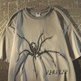 Harajuku Broken heart – Vintage Trend Personalized Spider Print Graphic T Shirt Loos