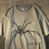 Harajuku Broken heart – Vintage Trend Personalized Spider Print Graphic T Shirt Loos