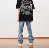 men distressed ripped destroied denim jean pants new fashion patchwork biker jeans streetwear flare pants jogger y2k men s jeans unique joggers style 3284